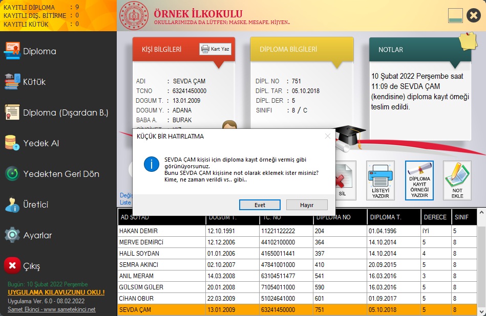 Diploma Uygulaması Ekran Görüntüsü 3